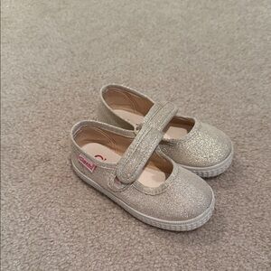 Gold sparkly cienta Mary Jane shoes